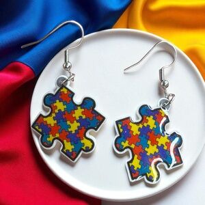 Brighten Your Look with Autism Awareness Puzzle Piece Earrings – NWT Jewelry